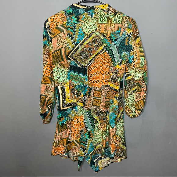 UNCLE FRANK Tunic Top Boho Southwestern Aztec Tribal Print Asymmetrical … - Picture 6 of 10